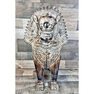 RARE 1980 Vintage Foo Dog Lion Statue by Austin Productions 22" -  Small Chip